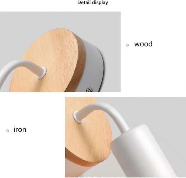 Modern E27 Edison Vägglampa Samtida Metall Loft Led Trä Sconce Typ Sconcesvarmgul
