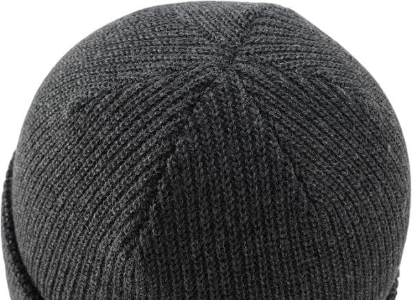 Stickad mössa för män kvinnor varma vinterhattar upprullade mössor Skull Cap akryl Watch Hat mörkgrå
