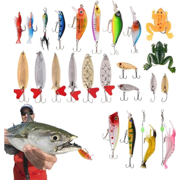 Män Fiskekalender med Fiskedrag Fisketillbehör för fiske 33.5-24-4cm