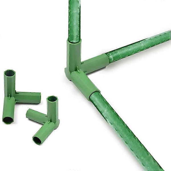 Växthusramskoppling, Växthusramsmöbelkopplingar, 10 stycken 16 mm Stabilt Stöd (3-vägs Rät Vinkel)