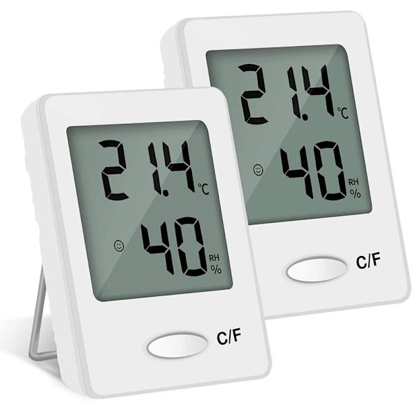 2 ST Bärbar digital inomhushygrometertemperatur med hög precision