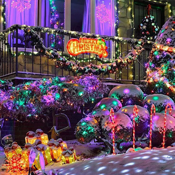 200 LED Flerfärgade Julbelysning Utomhus Vattentät, Utbyggbar 20m Multicolor 500 LED