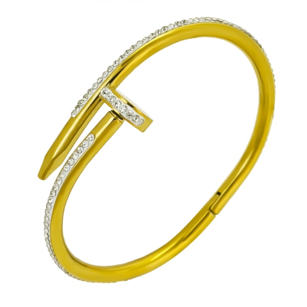 Mode armband i rostfritt stål med spikhuvud, fullt hål Gold