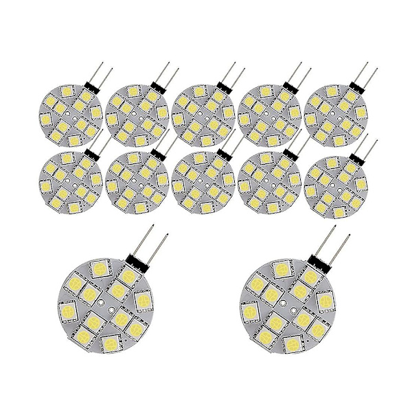 12 st G4 Puck-lampor LED-lampor Sidopinsbas G4 5050 12smd, vit