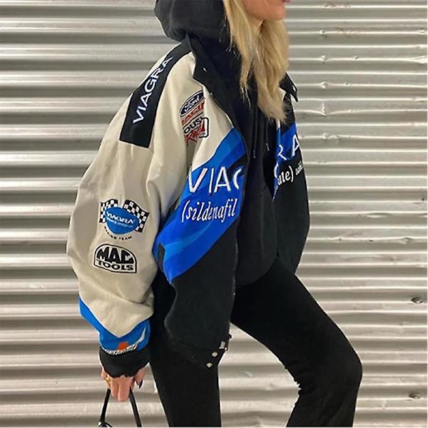 Överdimensionerad Tryckt Jacka Kvinna Gotisk Racingdräkt Hip-hop Street M color