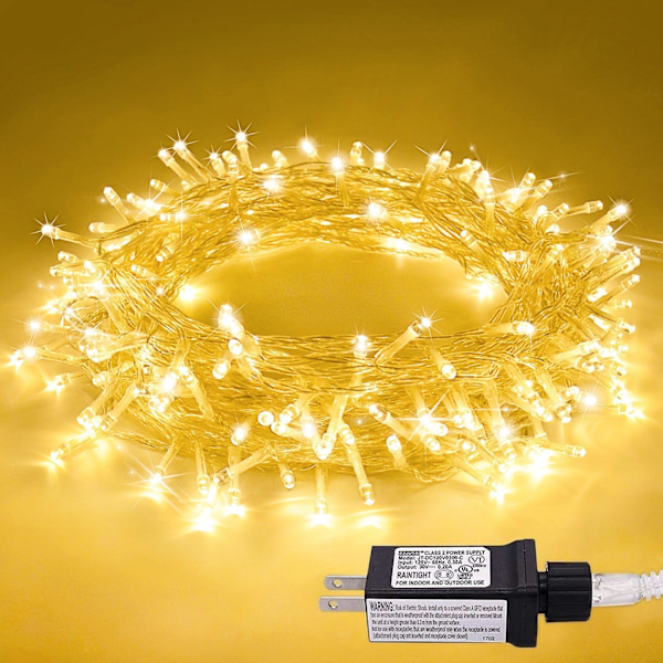 Varmt vita julbelysning inomhus, 10 meter 100 LED-julsträngljus Warm White
