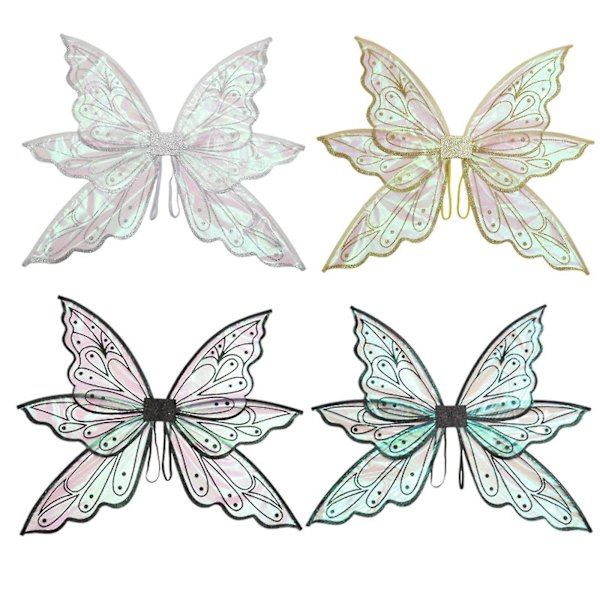 Bebetter New Fairy Wings För Flickor Vuxna, Barn Dam Fjärilsvingar silver