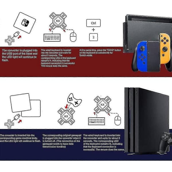 Stödjer Ns/ Ps5/ Ps4 / Ps3 / X Series, tangentbord & musadapter