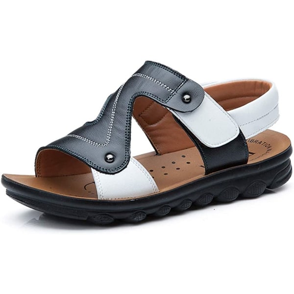 Boy Fisherman Läder Closed-Toe Summer Beach Flat Sandal Svart uppgradering 11 UK Wide