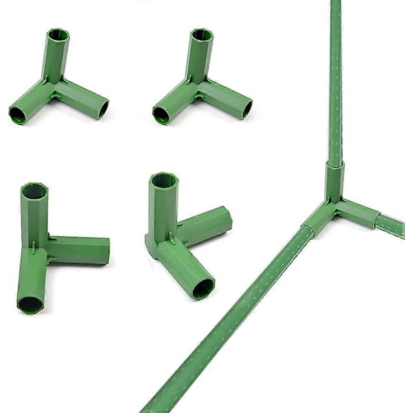 Växthusramskoppling, Växthusramsmöbelkopplingar, 10 stycken 16 mm Stabilt Stöd (3-vägs Rät Vinkel)