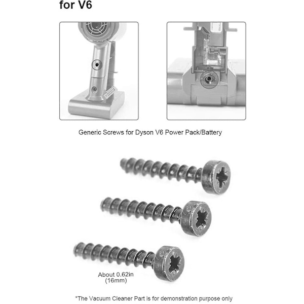 Bebetter Set med 6 skruvar Kompatibla med Dyson Sladdlösa Dammsugare Modeller V6 V7 V8 V10 V11
