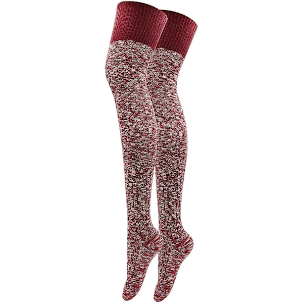 Dam Tigh High Bomull Stickad Vinter Strumpsocka