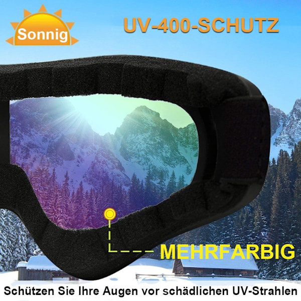 Skibriller UV-skydd, snowboardglasögon, skyddsglasögon, (rabatt