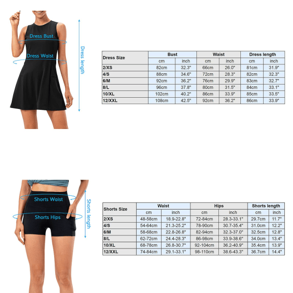 Tennisklänning och shorts för kvinnor set tankklänning med poc Black X-Large