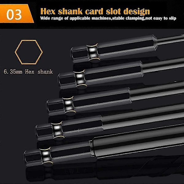 6 st Glasborr Set 4/5/6/8/Karbiddspets Kakel 10/12mm Borr Hex Skaft Spjut Huvud Borr