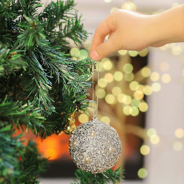 Ornamenthängen Snäpplåsande Rep, för Jul Halloween Högtidsdekorationer (Guld, Silver, 400 Stycken)