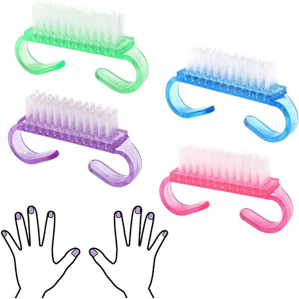 4 st Nagelborstar Set, Färgglada Nagelborstar för Cleani