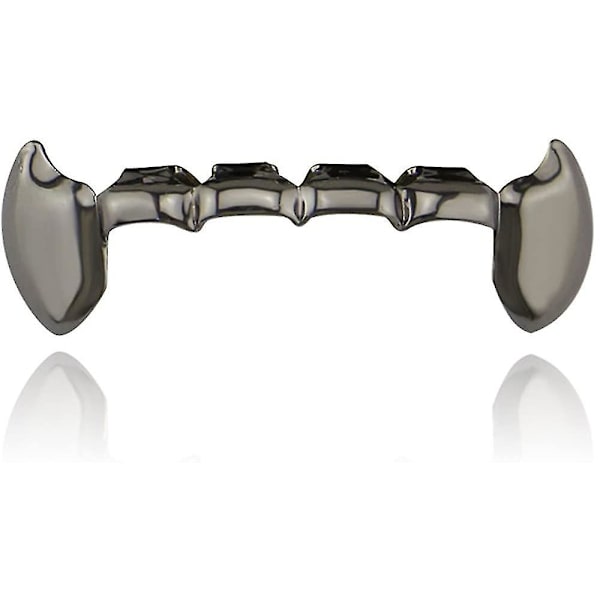 18k Guldpläterade Grillz Vampyr Dracula Tänder Grillz - 2st Ensamma Huggtänder och 6 Nedre Grillz Set - Y101