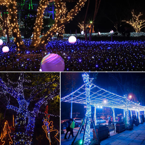 403ft 1000 LED String Lights Utomhus julbelysning Xmas dekorationer Blue-UPgrade. 1000LED