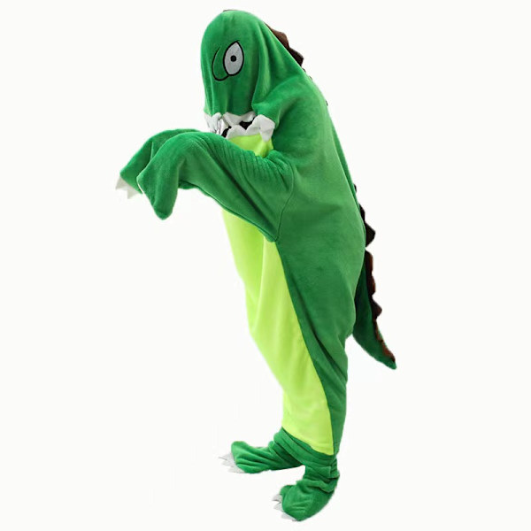 Hajtäcke för Vuxna - Bärbar Hajtäcke Super Mjukt Mysigt Flanell H green 140cm
