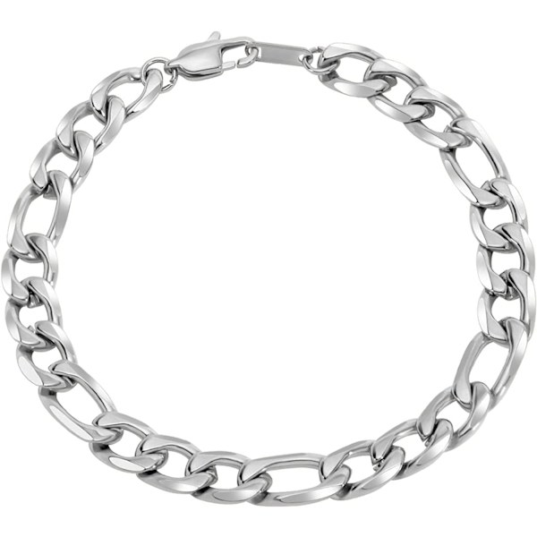 Starkt antikt kubanskt silverarmband för män, mode retro 21 cm T 9 Silver 21CM * 9MM