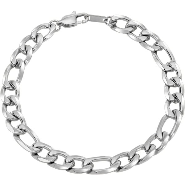 Starkt antikt kubanskt silverarmband för män, mode retro 21 cm T 9 Silver 21CM * 9MM