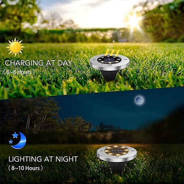 Utomhus soldrivet markljus Vattentätt trädgårdsväg dec White light 20LED 4pcs