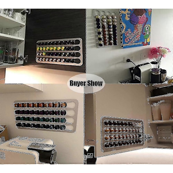 2021 Ny Nespresso Kaffekapselhållare Ställ Roterande Kaffepod Torn Rack Roterbar Kaffepods Förvaringshyllor För Nespresso40 Nespresso Blackaespa