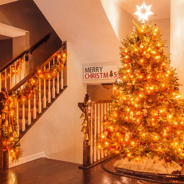 Varmt vita julbelysning inomhus, 10 meter 100 LED-julsträngljus Orange