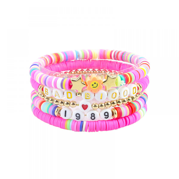 Charm armband charm armband rosa lager, leende ansikte jul