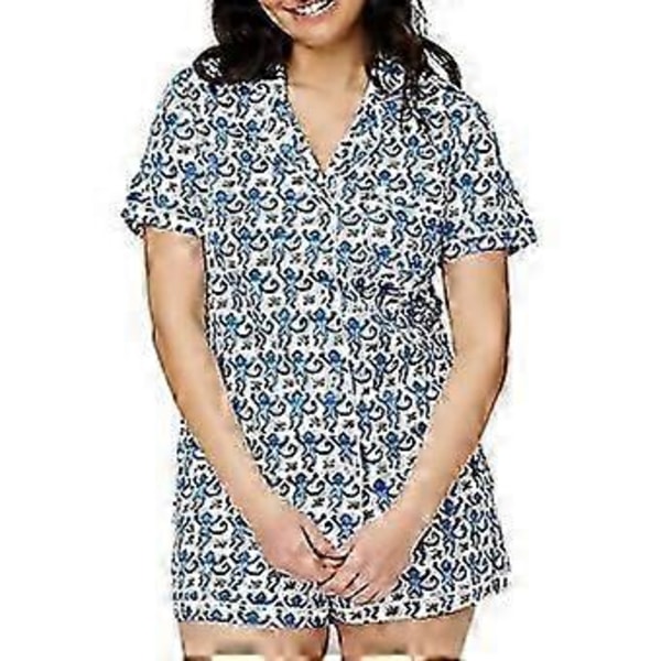 Dam Pyjamas Set 2 Delar Knäppning Aptröja och Shorts Set Y2k Preppy Loungewear Pjs