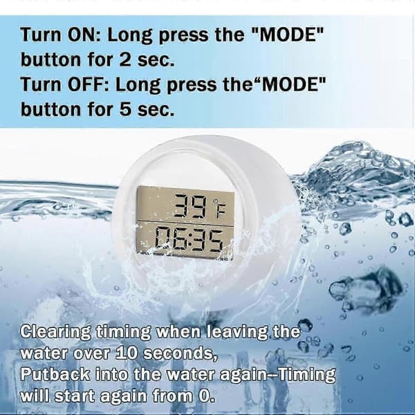 Istermometer med timer för isbad, flytande istermometer och timer med alarm