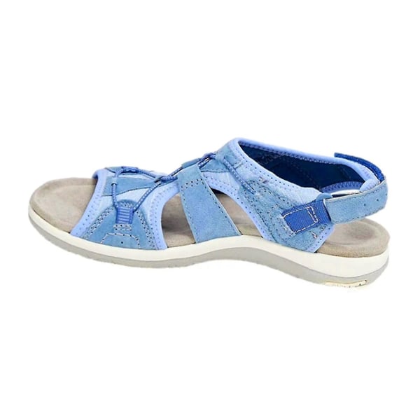 Ultra Komfort Sandaler för Kvinnor Sommar Strandskor Med Fotvalvsstöd Light Blue 37