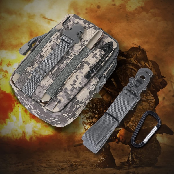 Taktiska midjeväskor, Universal midjeväska för utomhusbruk | Molle EDC Pou 3 Acu Camouflage01