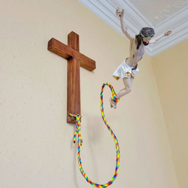 Påskkorset Jesus dekorativ bungyjumpning Jesus religiös dekoration Holiday Gift hänge