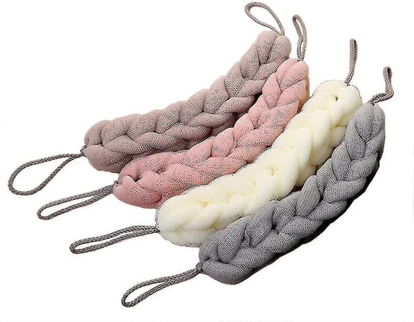 Dhrs 4-pack Lång Stretch Ryggsvamp med Rephandtag Ryggskrubbare Bad Dusch