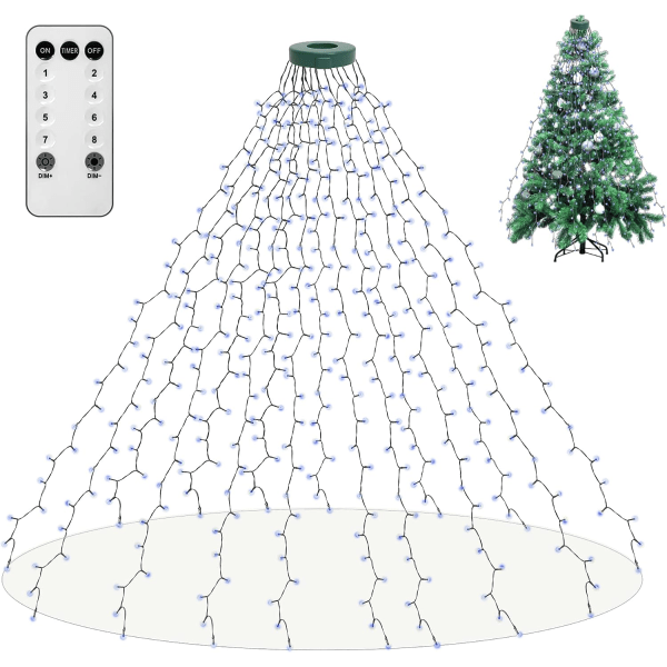 Julgransbelysning, 400 LED-julljus med 8 ljuslägen & M White-400LED