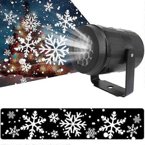 Jul LED Laser Snöflinga Snö Projektor Lampa Trädgård Utomhus Hemlampa