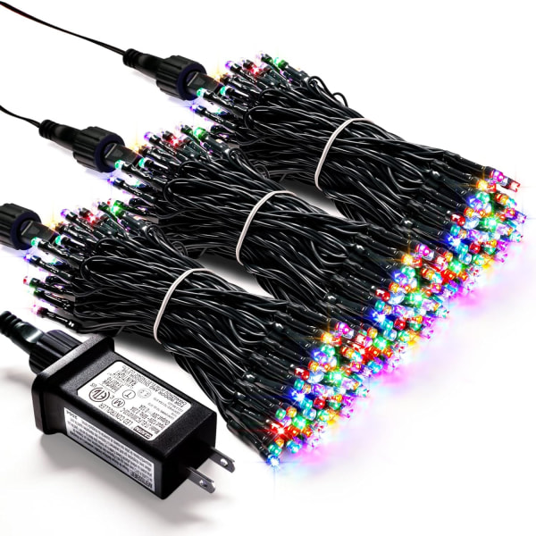 200 LED Flerfärgade Julbelysning Utomhus Vattentät, Utbyggbar 20m Multicolor 300 LED