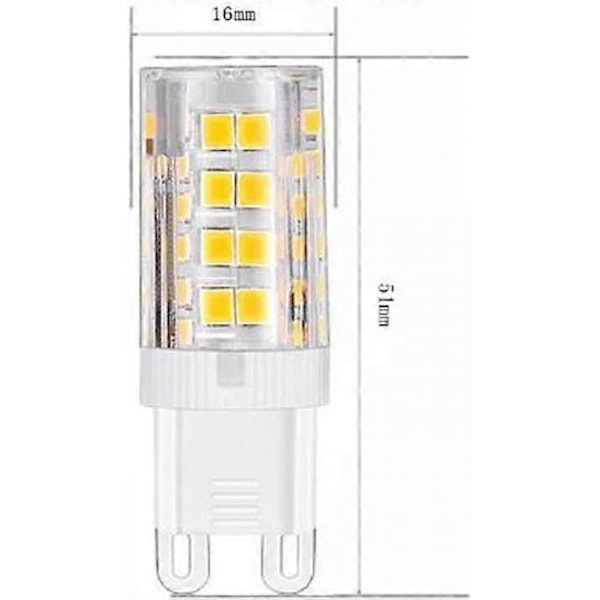 10 st G9 LED-lampor, Varmvit 3000K 5W G9 Motsvarande 40W Halogenlampor 420 Lumen; ej dimbar [Energiklass A+]