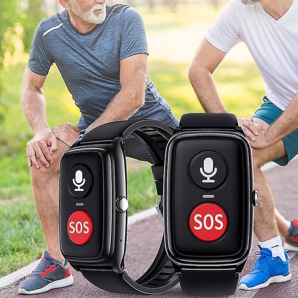4G SOS Smart Armband för Seniorer med GPS-information, Pulsmätare