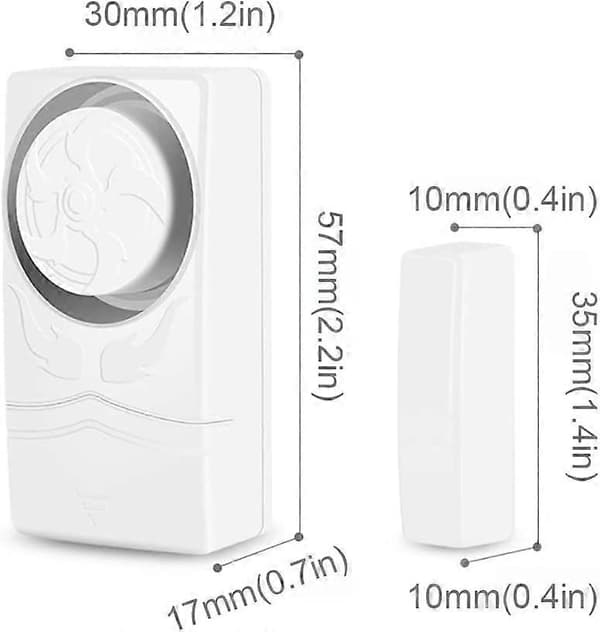 2-pack Fönsterdörrlarm, 110dB Trådlös Magnetisk Stöldskyddssensor