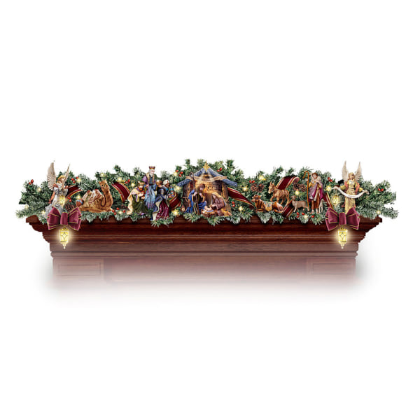 Julkristallträd, krans, juldekorationer med motiv av Jesu födelse Jesus A 30*60cm