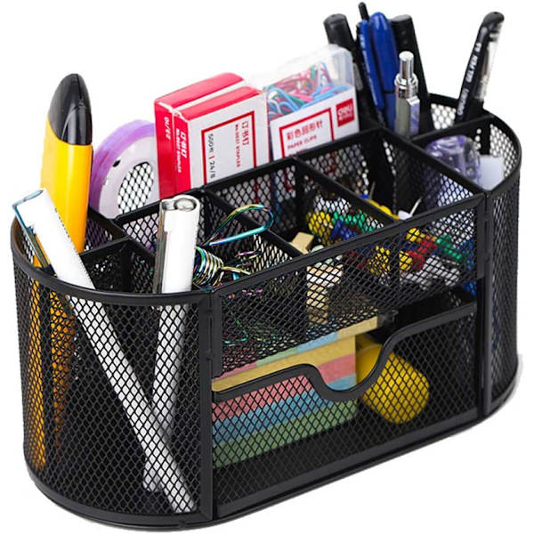 Mesh Skrivbord Office Organizer, Multifunktion Pennhållare Stil 1 Blå Stil 5