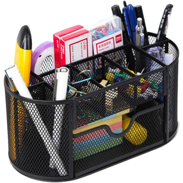 Mesh Skrivbord Office Organizer, Multifunktion Pennhållare Stil 5 Svart Stil 4
