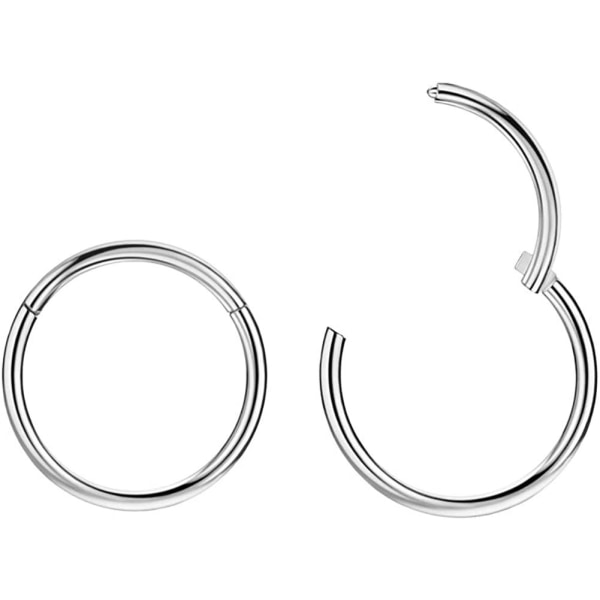 Segment Hoop Nose Rings konkava konvexa design är enkel och modern silvery 1.2*10