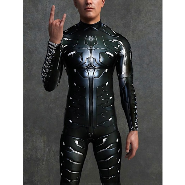 Robotdräkt Herr, Utomjordingdräkt Herr, Festivaldräkter För Herrar, Rave-dräkt Herr, Festival Bodysuit Herr, Rave Bodysuit Herr, Pardräkter S