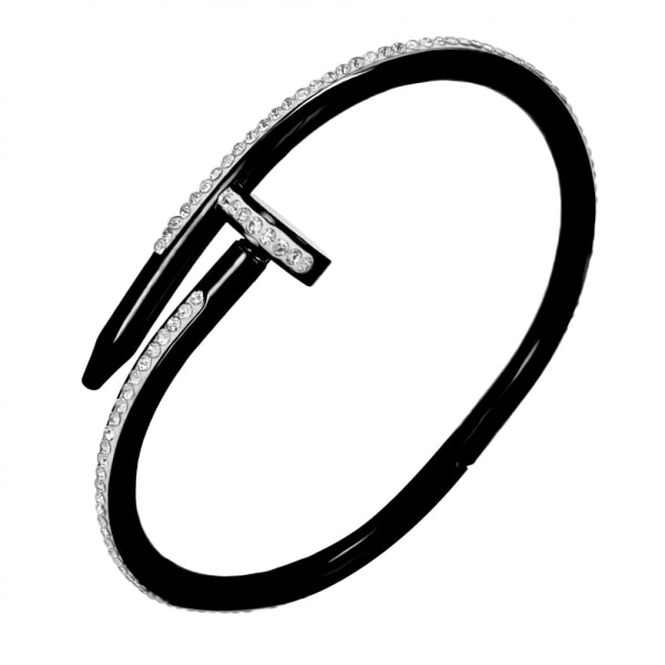 Mode armband i rostfritt stål med spikhuvud, fullt hål Black