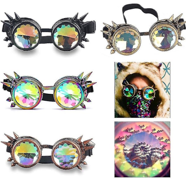 Rivet Steampunk Skygglar Cyber Svetsning Goth Cosplay Vintage Goggl