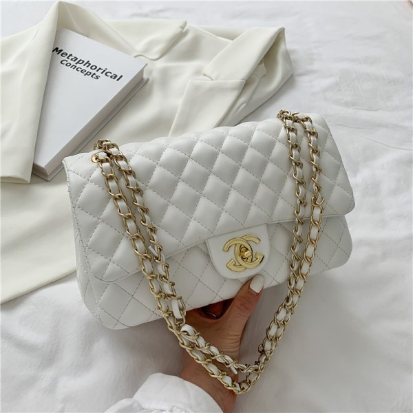 2024 New Fashion Diamond Chain Bag Enkelaxel Diagonal Bag Explos white